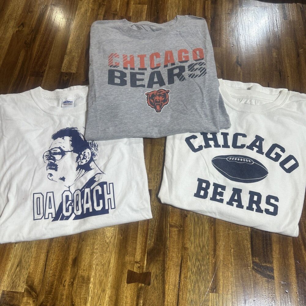 Chicago Bears T-shirt Lot of 3 Men's Size 3XL NFL Mike Ditka White Fenick #45